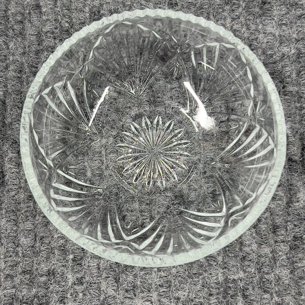 VTG KIG Malaysia Clear Glass Dish Bowl Depression Style Candy Nut Lid Set Of‎ 2